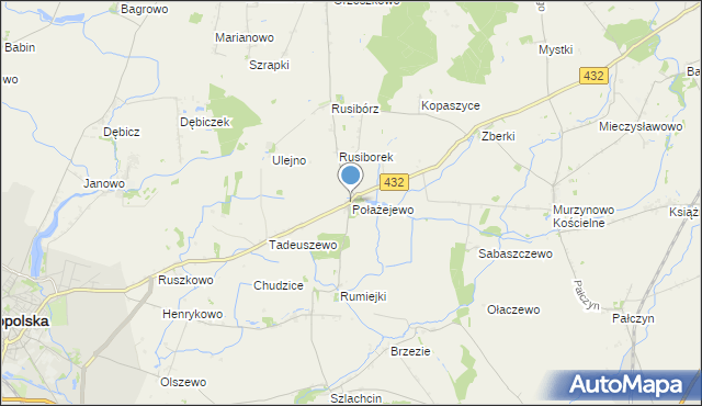 mapa Połażejewo, Połażejewo na mapie Targeo